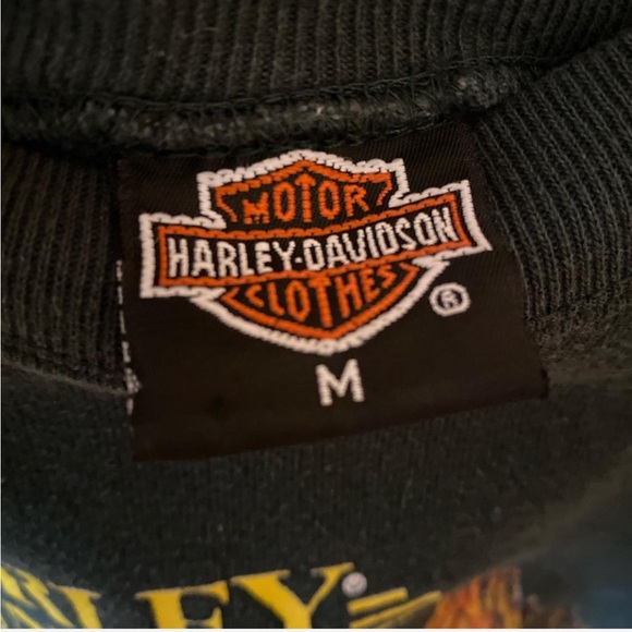Green Harley Davidson Sweatshirt Crewneck Size Medium - Picture 4 of 5
